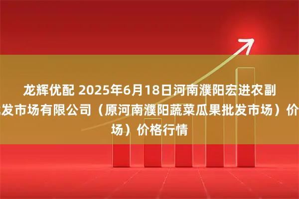 龙辉优配 2025年6月18日河南濮阳宏进农副产品批发市场有限公司（原河南濮阳蔬菜瓜果批发市场）价格行情